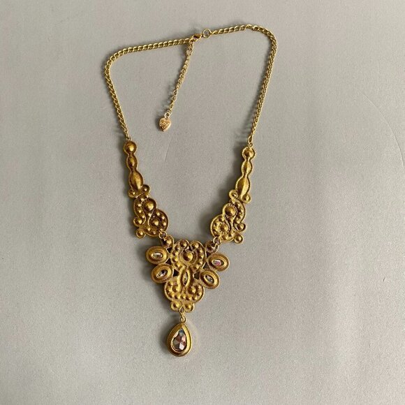 Betsey Johnson Multi Colour Crystal Bib Necklace - Picture 6 of 10